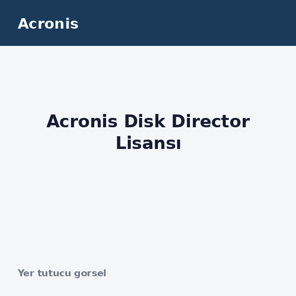 Acronis Disk Director Lisansı